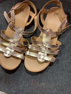 GAP Girls Metallic Rose Gold Strappy Sandals